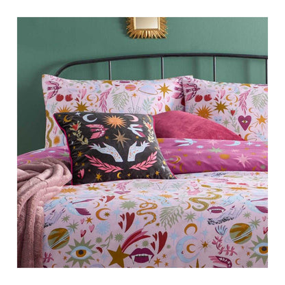 Pink - Side - Furn Enchanted Reversible Printed Duvet Cover Set