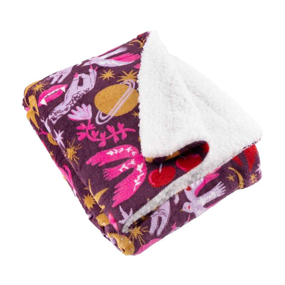 Pink - Back - Furn Sherpa Fleece Throw