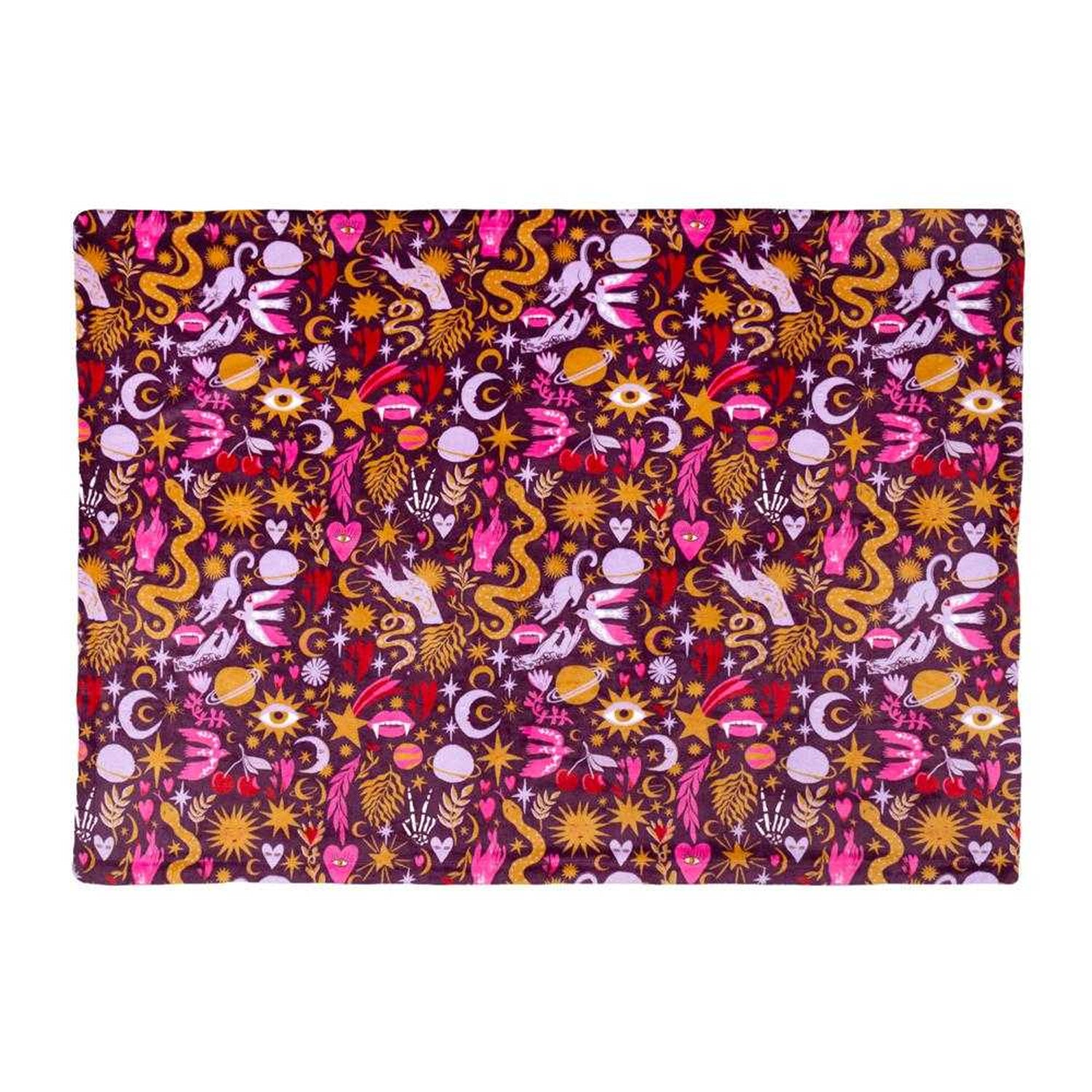 Pink - Side - Furn Sherpa Fleece Throw