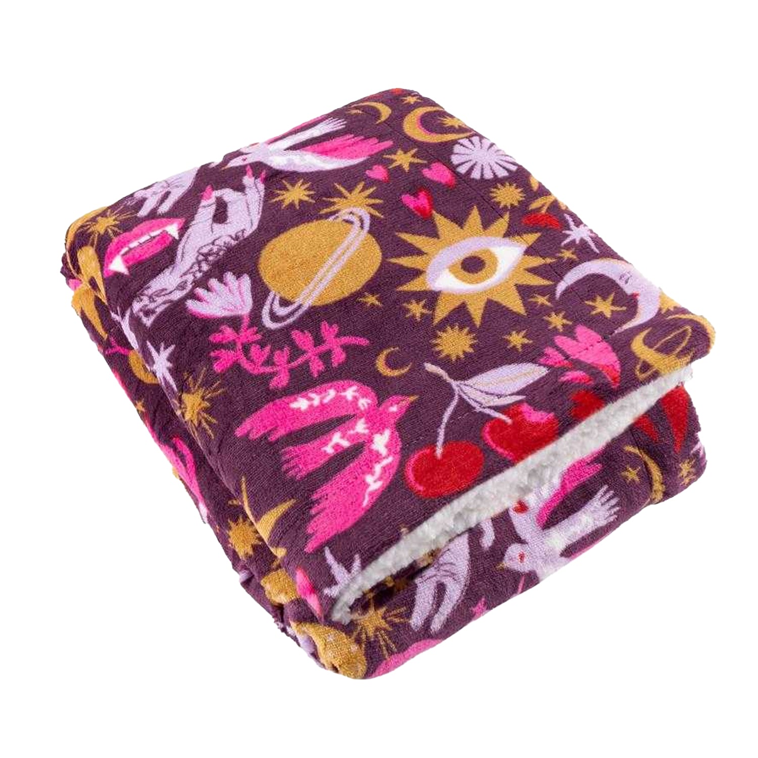 Pink - Front - Furn Sherpa Fleece Throw