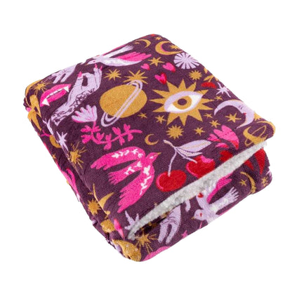 Pink - Front - Furn Sherpa Fleece Throw