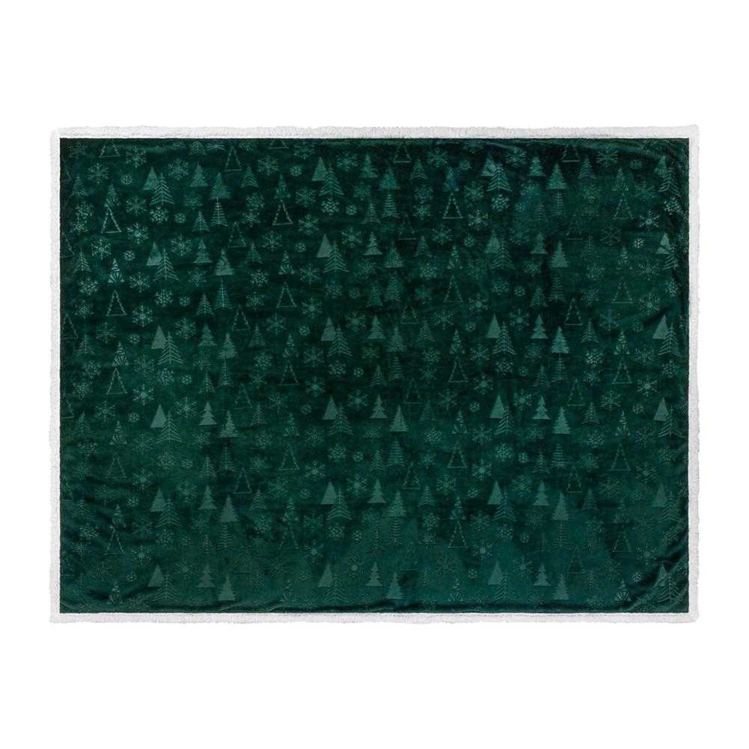 Emerald - Back - Furn Festive Time Sherpa Fleece Embossed Throw