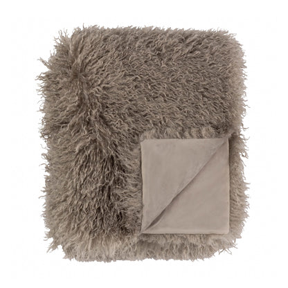 Mocha - Front - Furn Rowan Faux Fur Throw