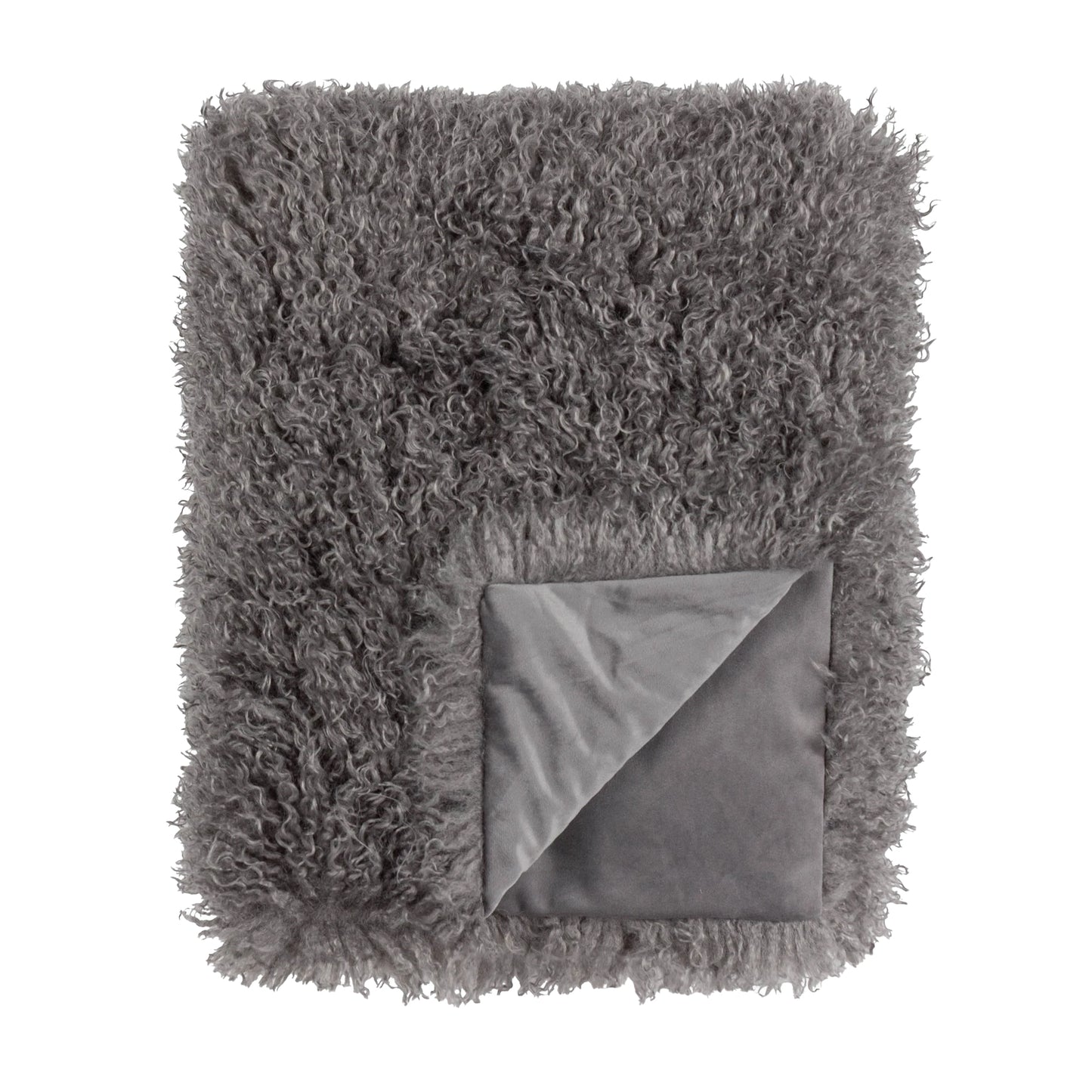 Grey - Front - Furn Rowan Faux Fur Throw