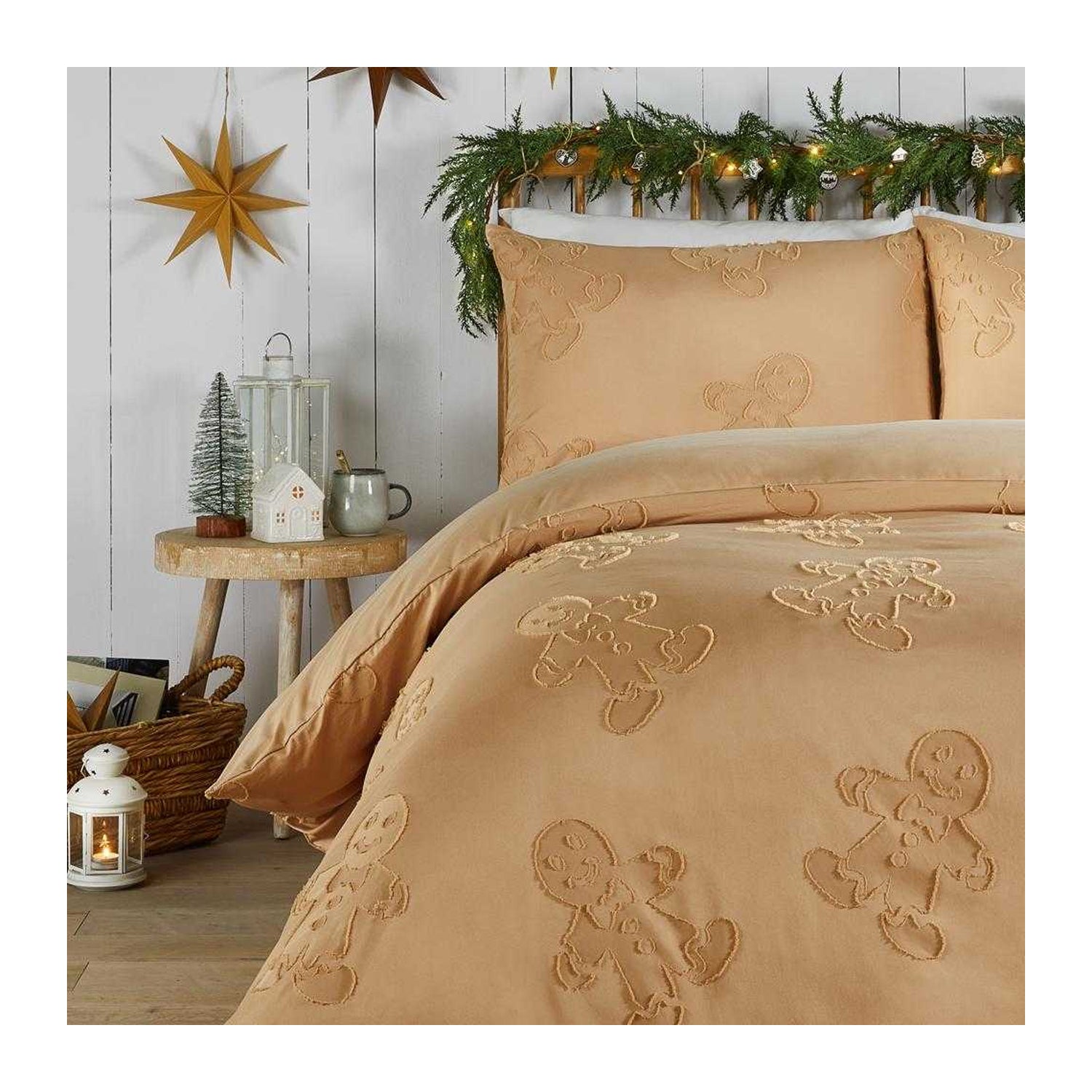 Ginger - Side - Duvet Day Ginger Bread Reversible Soft Touch Tufted Duvet Cover Set