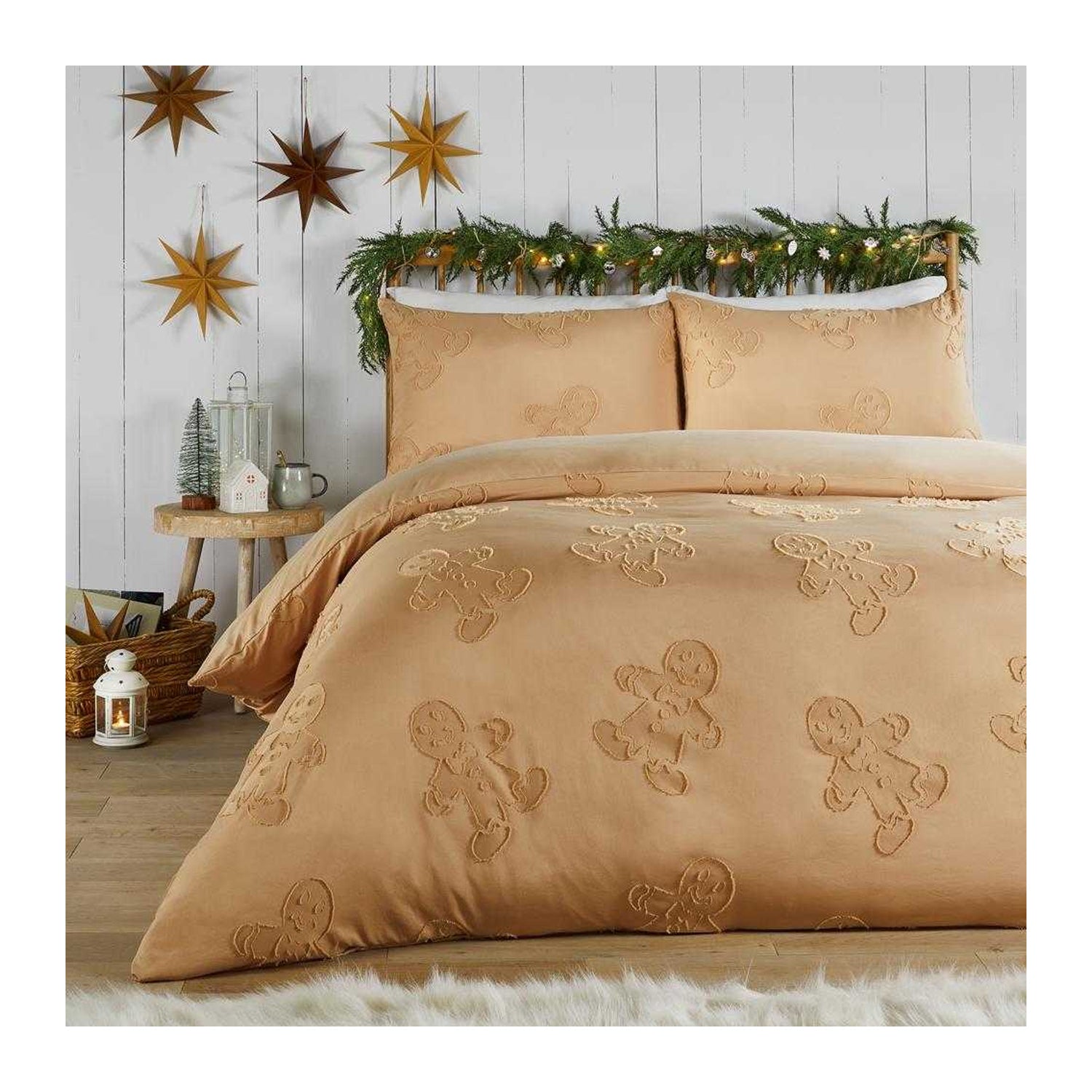 Ginger - Front - Duvet Day Ginger Bread Reversible Soft Touch Tufted Duvet Cover Set