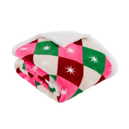 Multicoloured - Front - Furn Sherpa Fleece Star Throw