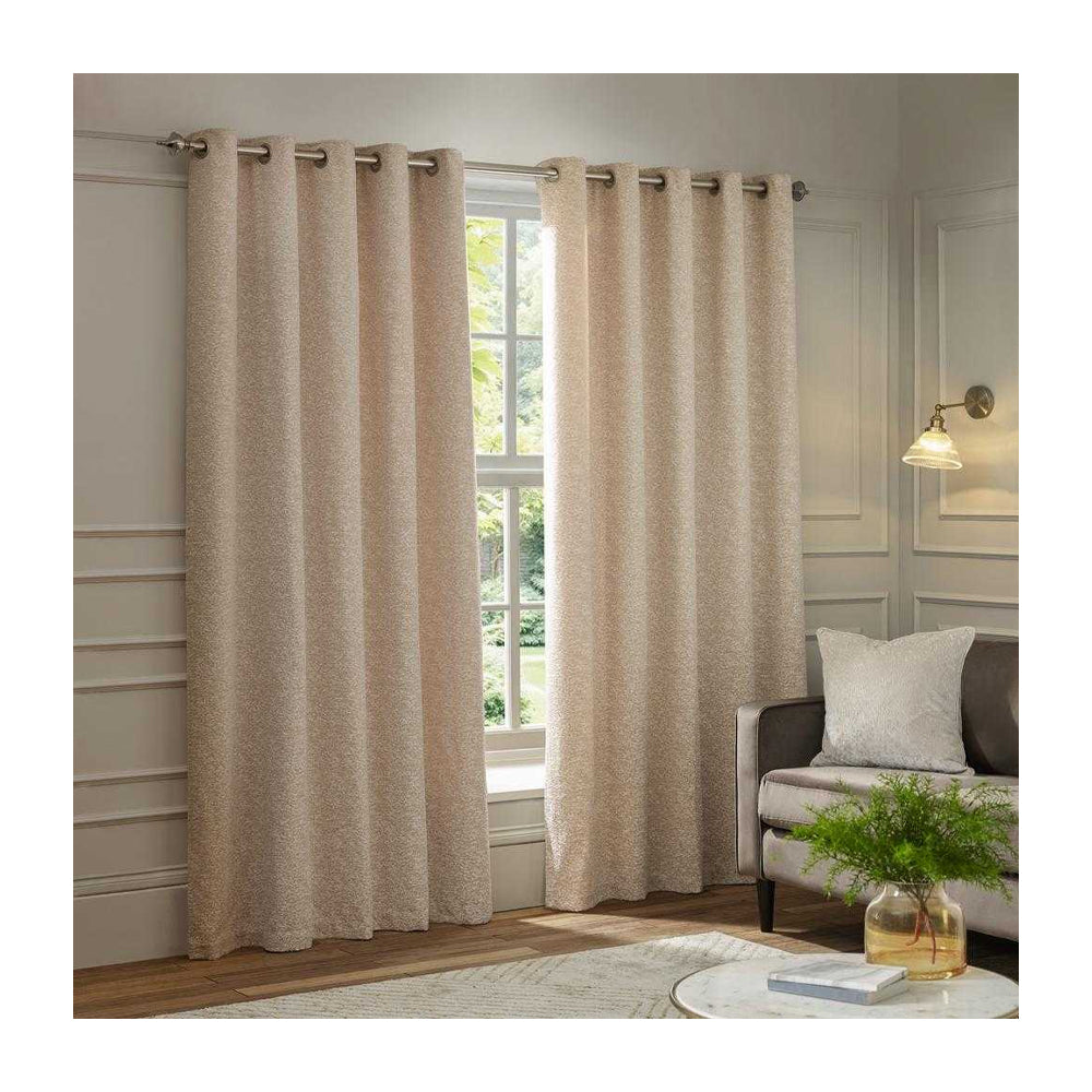 Blush - Side - Paoletti New Galaxy Chenille Eyelet Curtains
