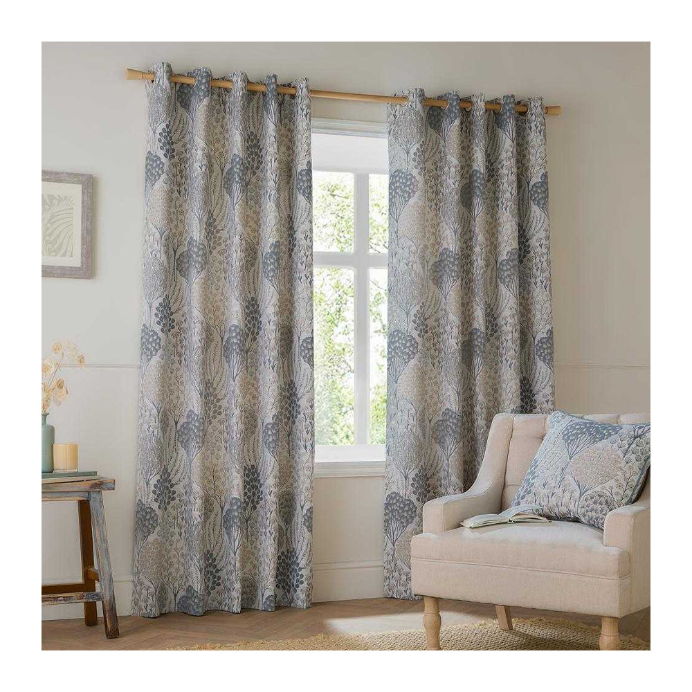 Wedgewood - Side - Wylder Ophelia Jacquard Floral Eyelet Curtains