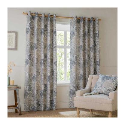 Wedgewood - Side - Wylder Ophelia Jacquard Floral Eyelet Curtains