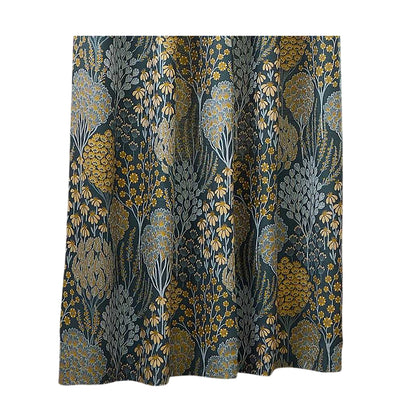 Blue-Saffron - Front - Wylder Ophelia Jacquard Floral Eyelet Curtains