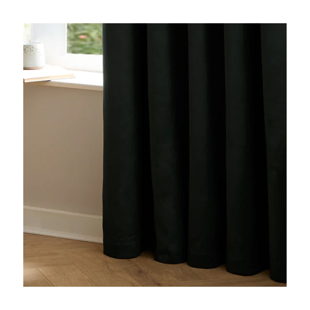 Black - Back - Furn Ultimate Velvet Eyelet Curtains