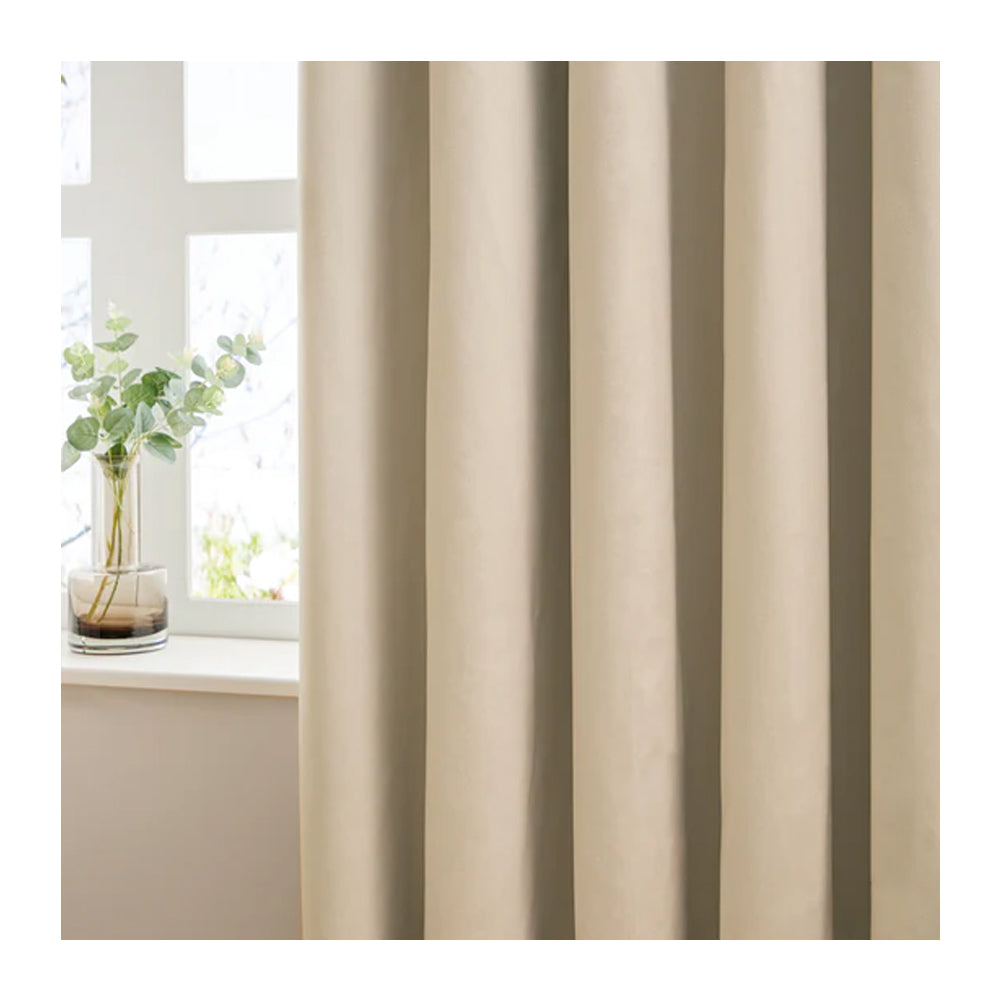 Natural - Back - Furn Ultimate Velvet Eyelet Curtains