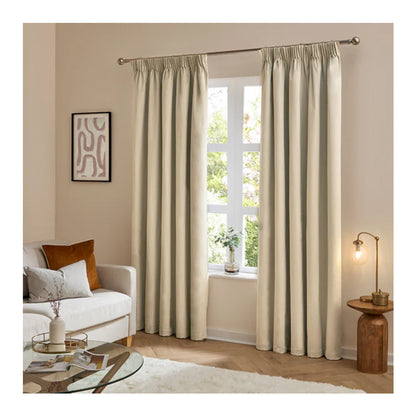 Natural - Lifestyle - Furn Ultimate Velvet Eyelet Curtains