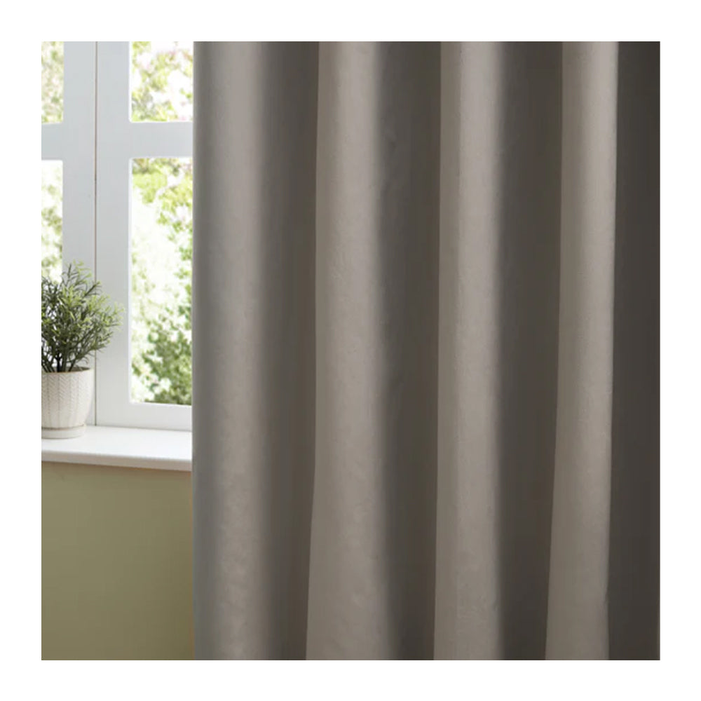 Silver - Back - Furn Ultimate Velvet Eyelet Curtains