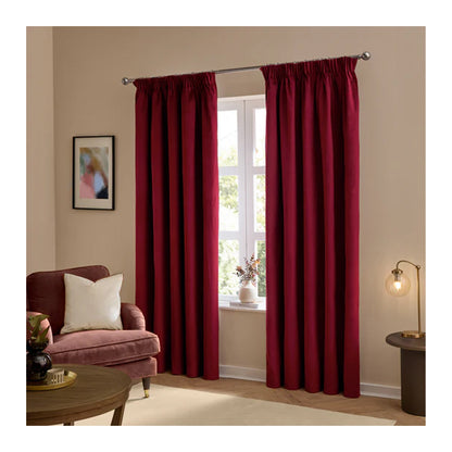 Burgundy - Lifestyle - Furn Ultimate Velvet Eyelet Curtains