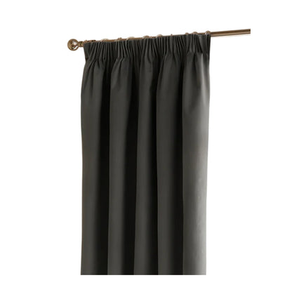 Charcoal - Front - Furn Ultimate Velvet Eyelet Curtains