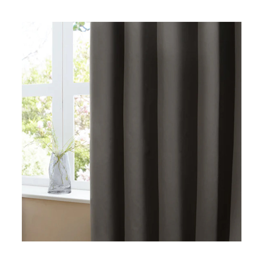 Charcoal - Back - Furn Ultimate Velvet Eyelet Curtains