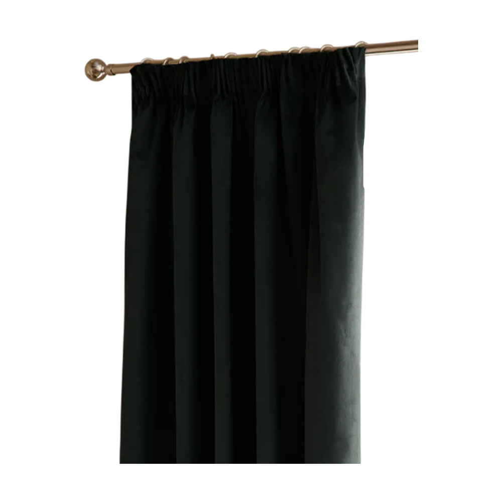 Black - Front - Furn Ultimate Velvet Eyelet Curtains