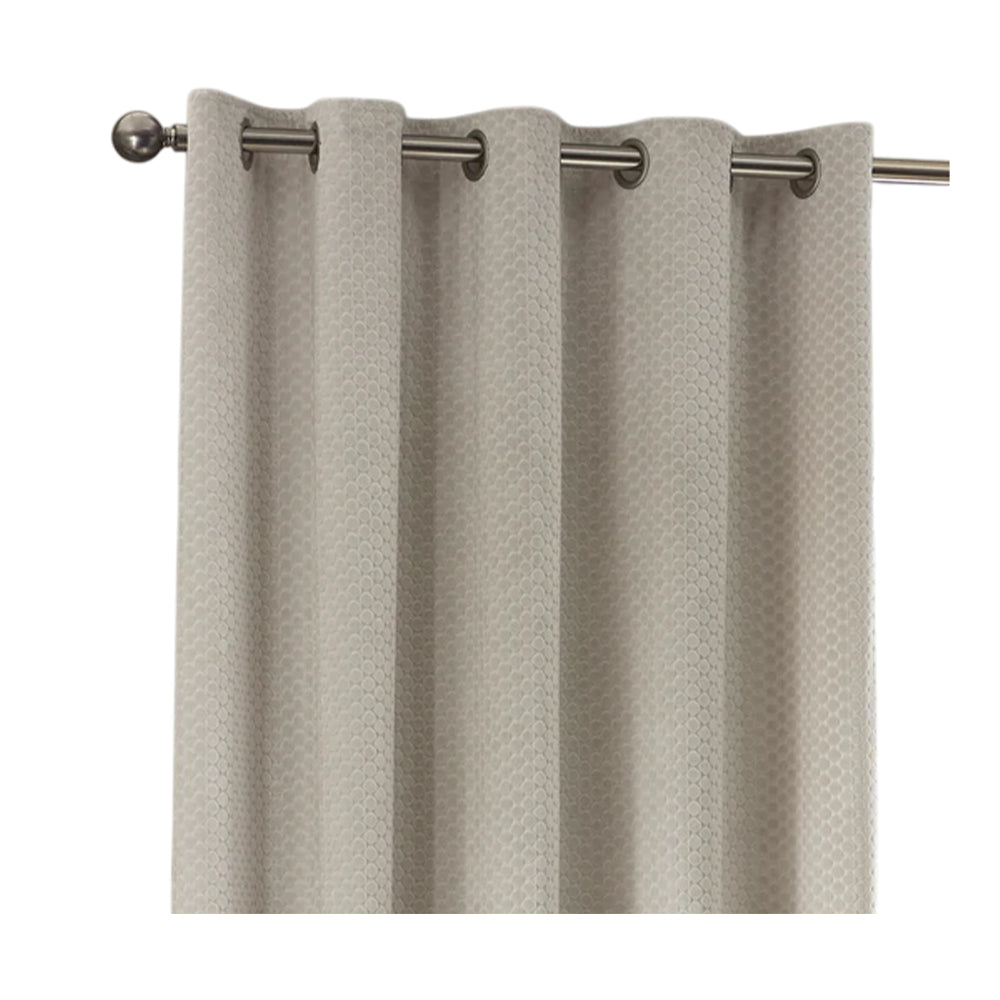 Ivory - Front - Furn Neptune Velvet Eyelet Curtains