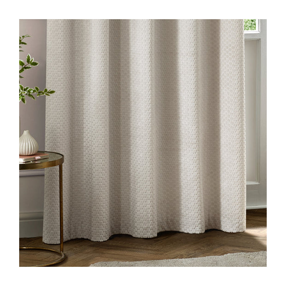 Ivory - Back - Furn Neptune Velvet Eyelet Curtains