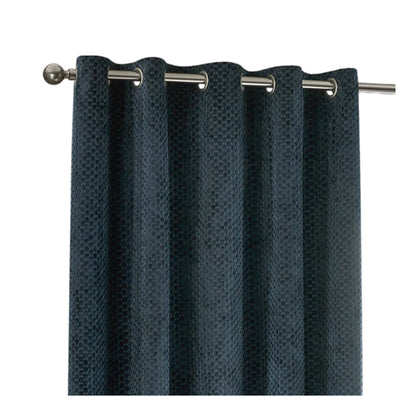 Navy - Front - Furn Neptune Velvet Eyelet Curtains