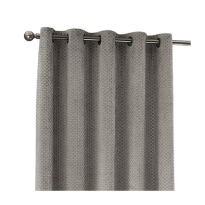 Silver - Front - Furn Neptune Velvet Eyelet Curtains