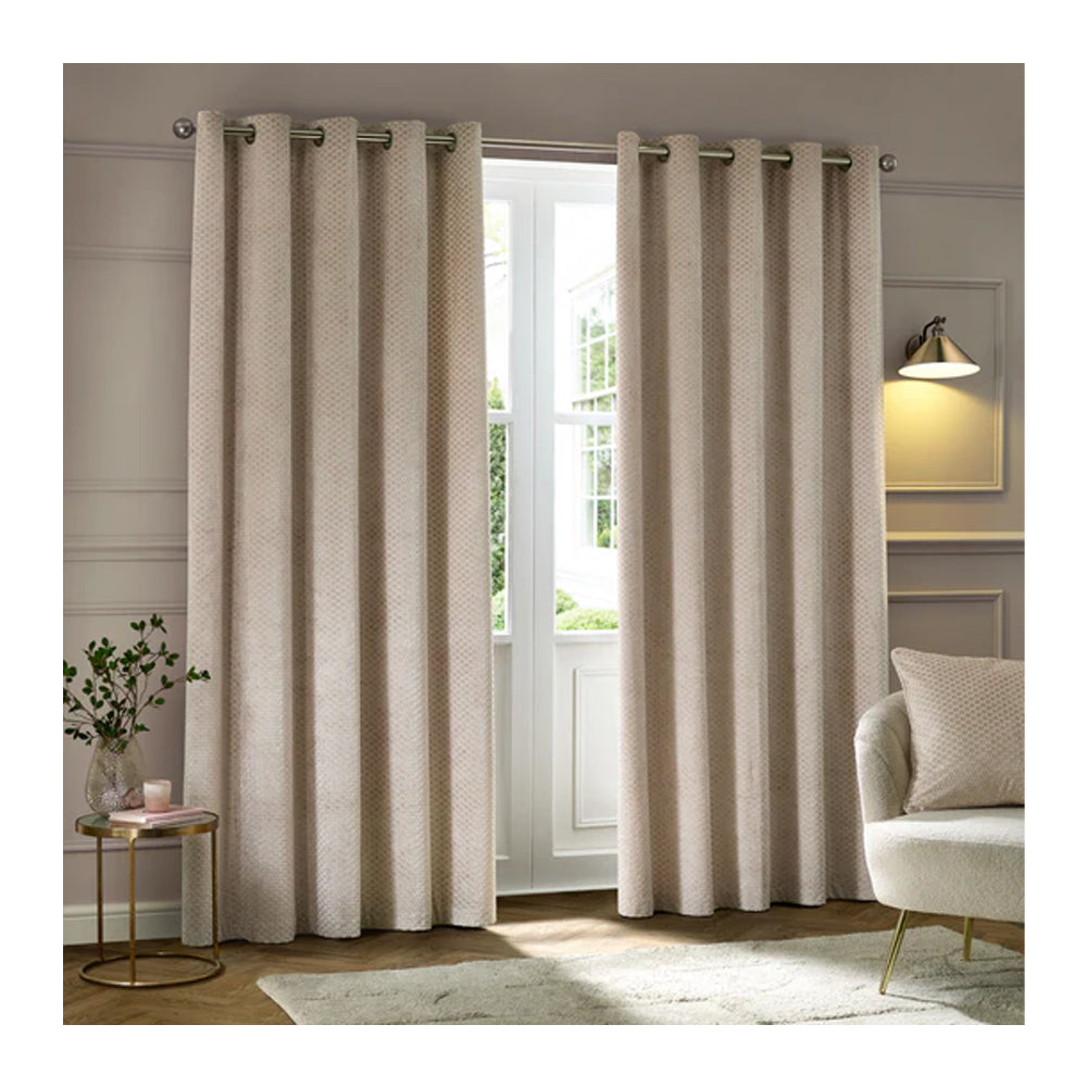Champagne - Lifestyle - Furn Neptune Velvet Eyelet Curtains