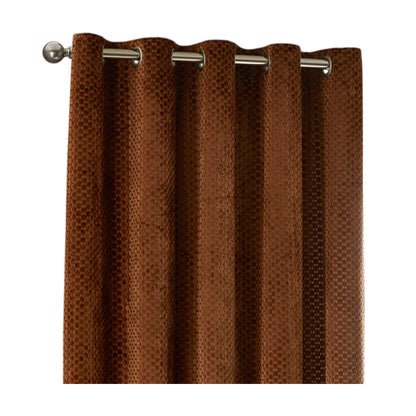 Copper - Front - Furn Neptune Velvet Eyelet Curtains