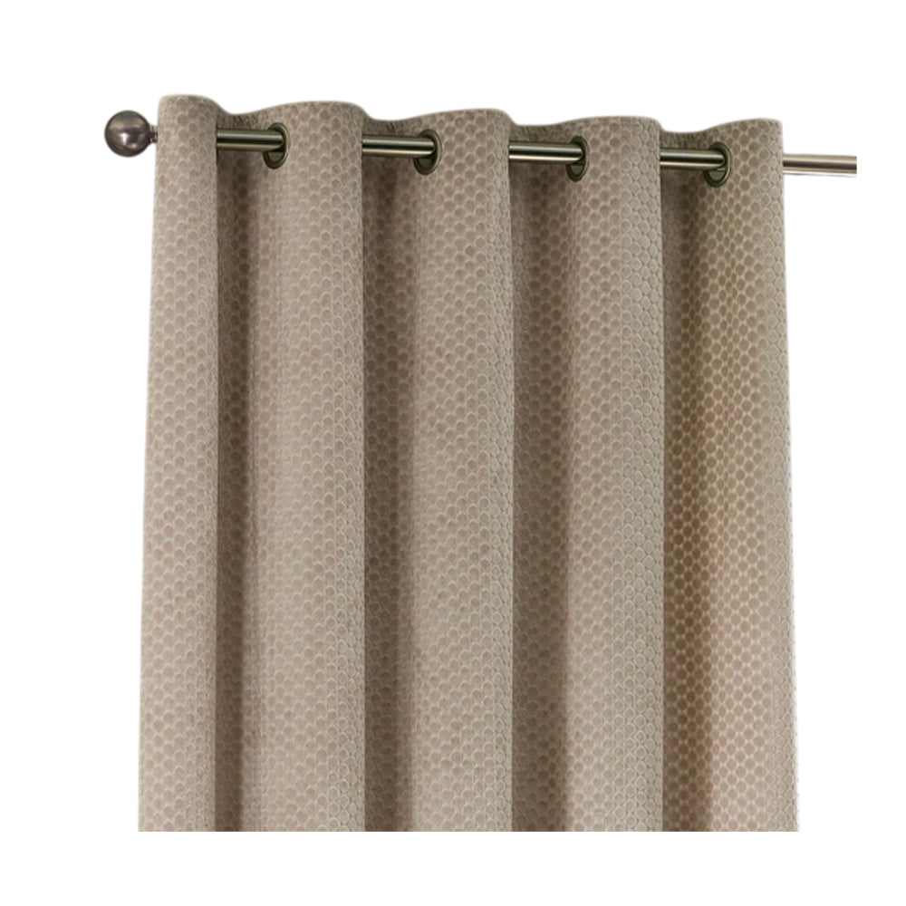 Champagne - Front - Furn Neptune Velvet Eyelet Curtains