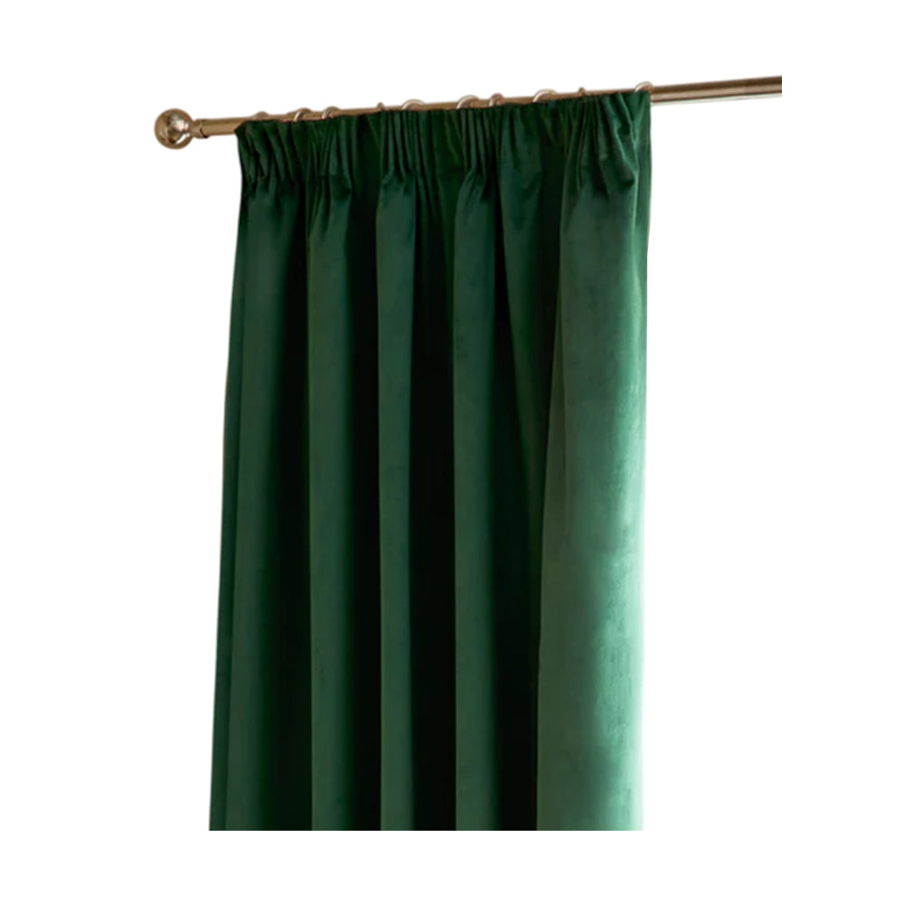 Emerald - Front - Furn Ultimate Velvet Pencil Pleat Curtains