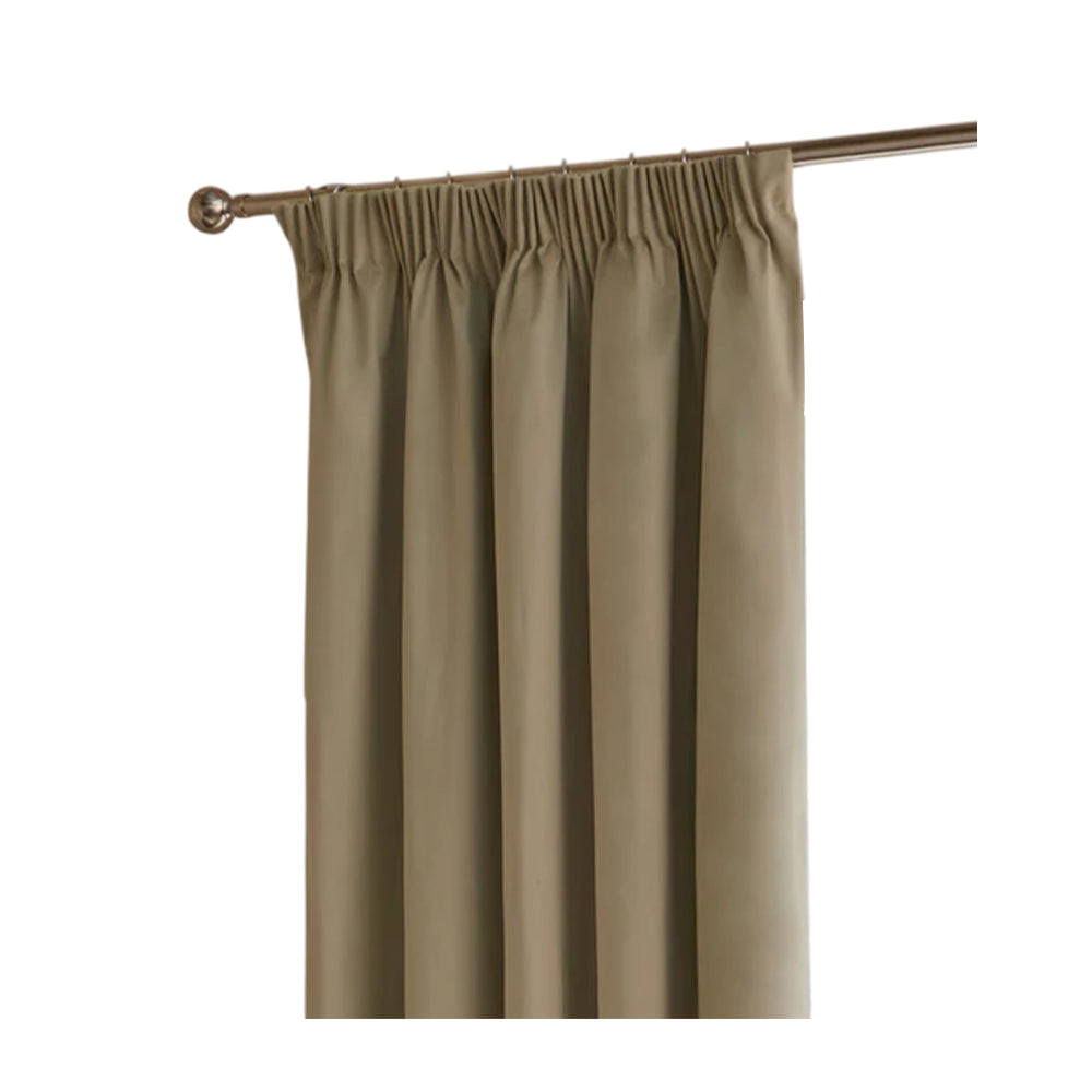 Mocha - Front - Furn Ultimate Velvet Pencil Pleat Curtains