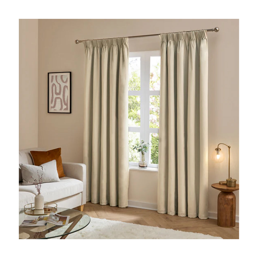 Natural - Lifestyle - Furn Ultimate Velvet Pencil Pleat Curtains