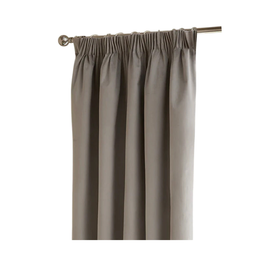 Silver - Front - Furn Ultimate Velvet Pencil Pleat Curtains