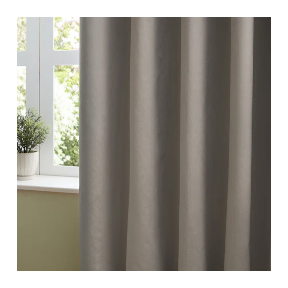 Silver - Back - Furn Ultimate Velvet Pencil Pleat Curtains