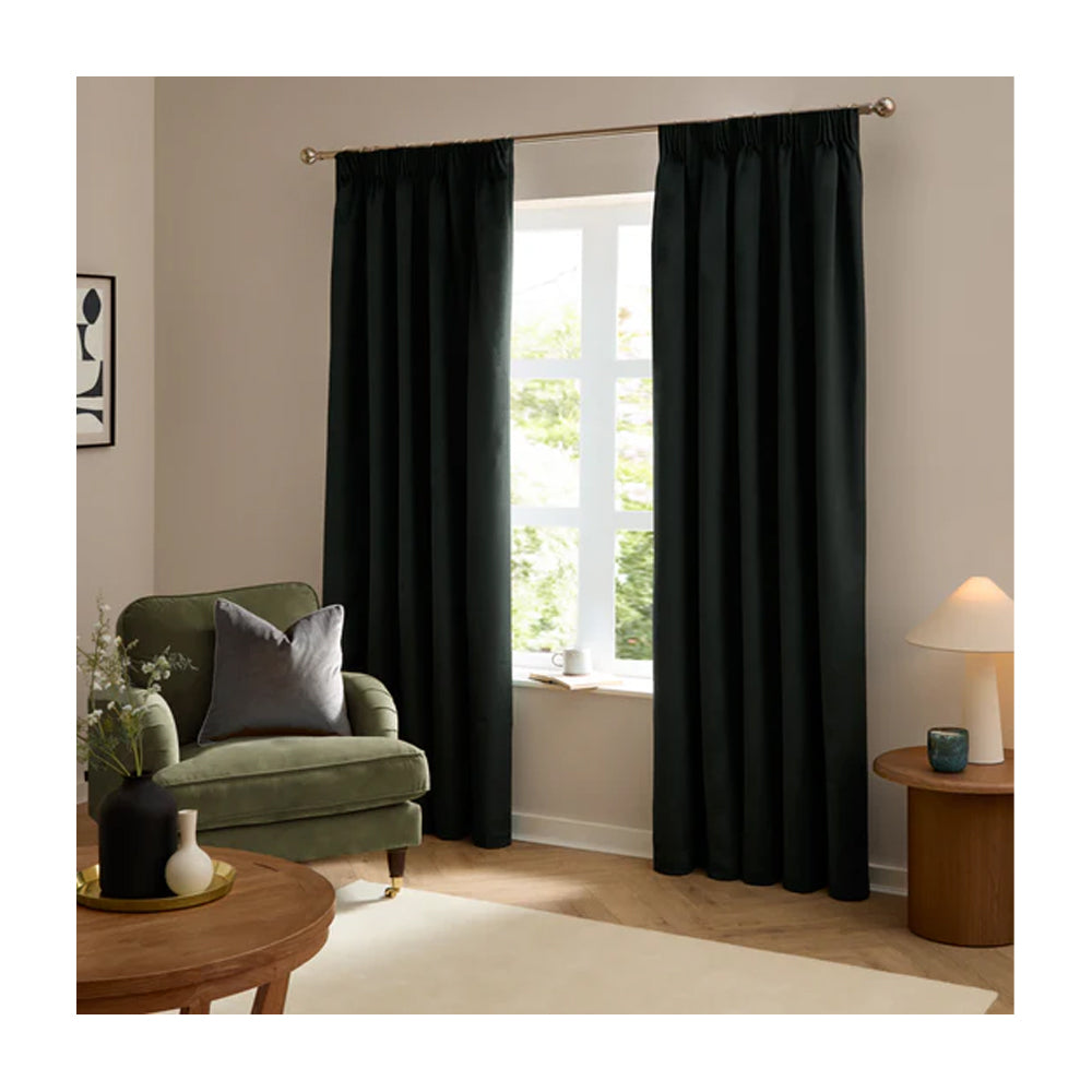 Black - Lifestyle - Furn Ultimate Velvet Pencil Pleat Curtains