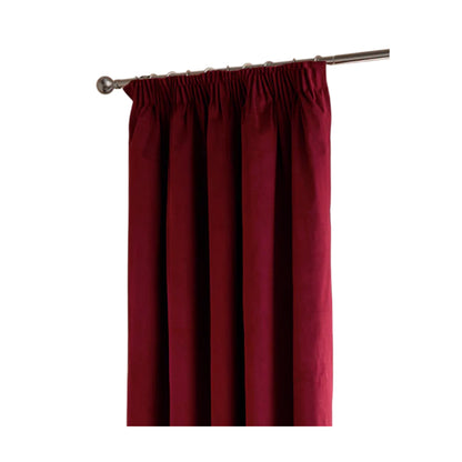 Burgundy - Front - Furn Ultimate Velvet Pencil Pleat Curtains