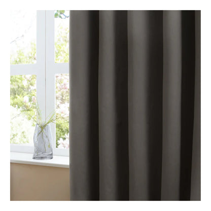 Charcoal - Back - Furn Ultimate Velvet Pencil Pleat Curtains