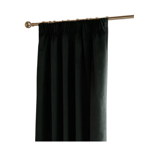 Black - Front - Furn Ultimate Velvet Pencil Pleat Curtains