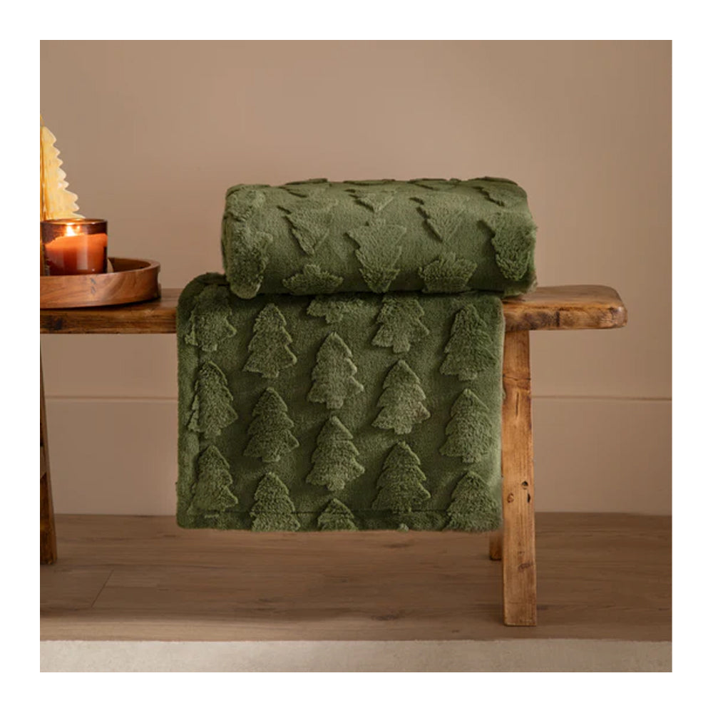 Forest Green - Lifestyle - Furn Faux Fur Pine Tree Throw