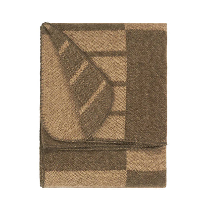 Brown - Front - Yard Harlech Woven Reversible Throw