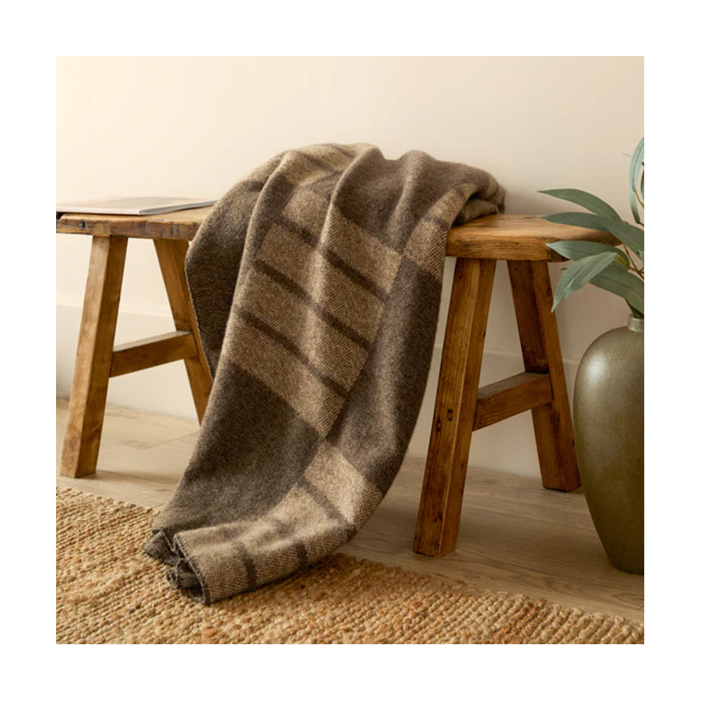 Brown - Side - Yard Harlech Woven Reversible Throw