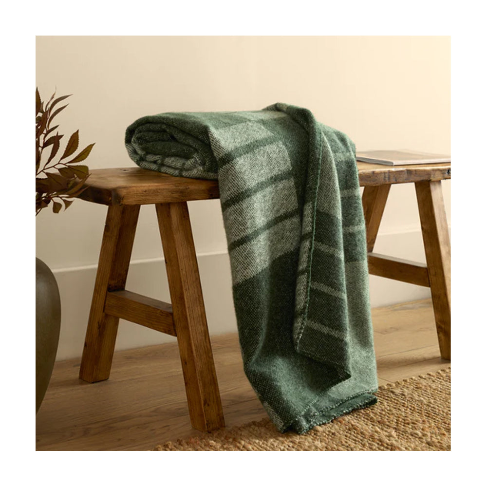 Moss - Side - Yard Harlech Woven Reversible Throw