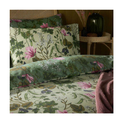 Green - Back - Furn Mystic Berry Floral Reversible Duvet Cover Set