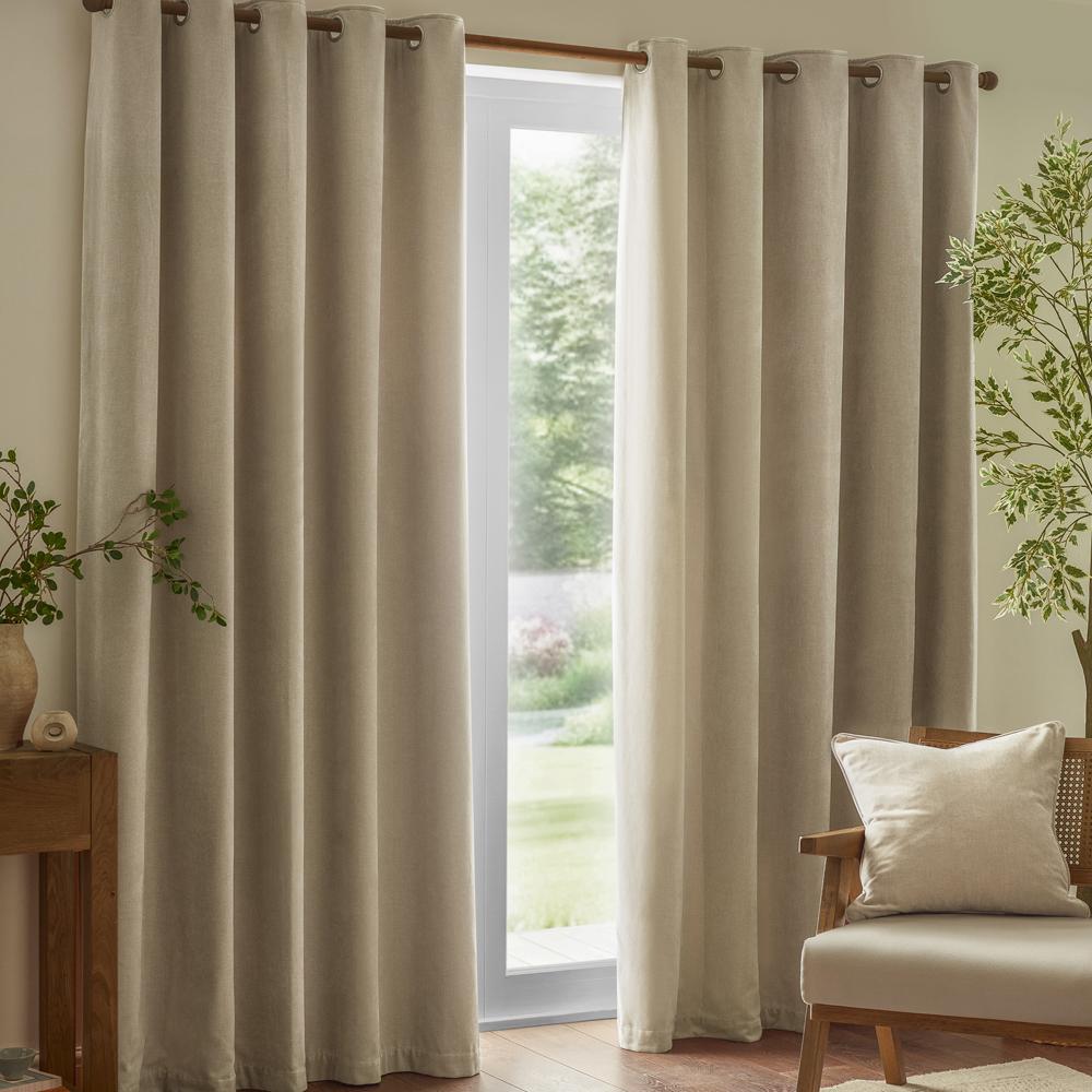 Cinnamon - Front - Furn Ultimate Faux Suede Eyelets Blackout Curtains