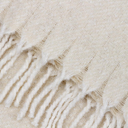 Cream - Back - Wylder Isla Woven Tassel Throw