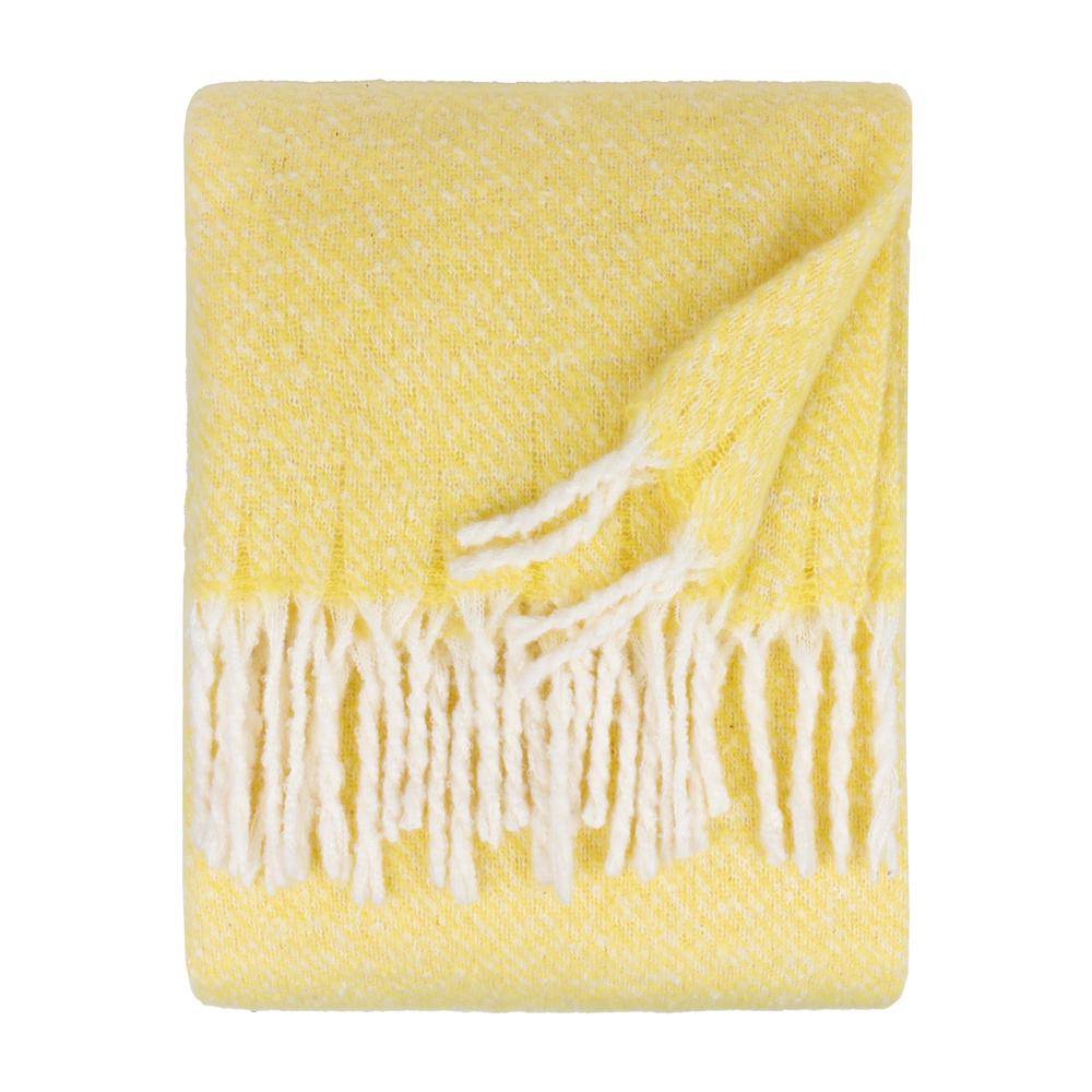 Butter Yellow - Back - Wylder Isla Woven Tassel Throw