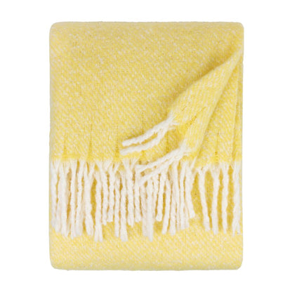 Butter Yellow - Back - Wylder Isla Woven Tassel Throw