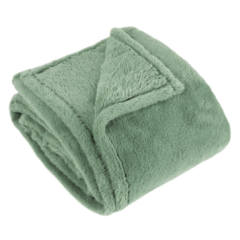 Forest Green - Lifestyle - Furn Kallu Faux Fur Double Sided Throw