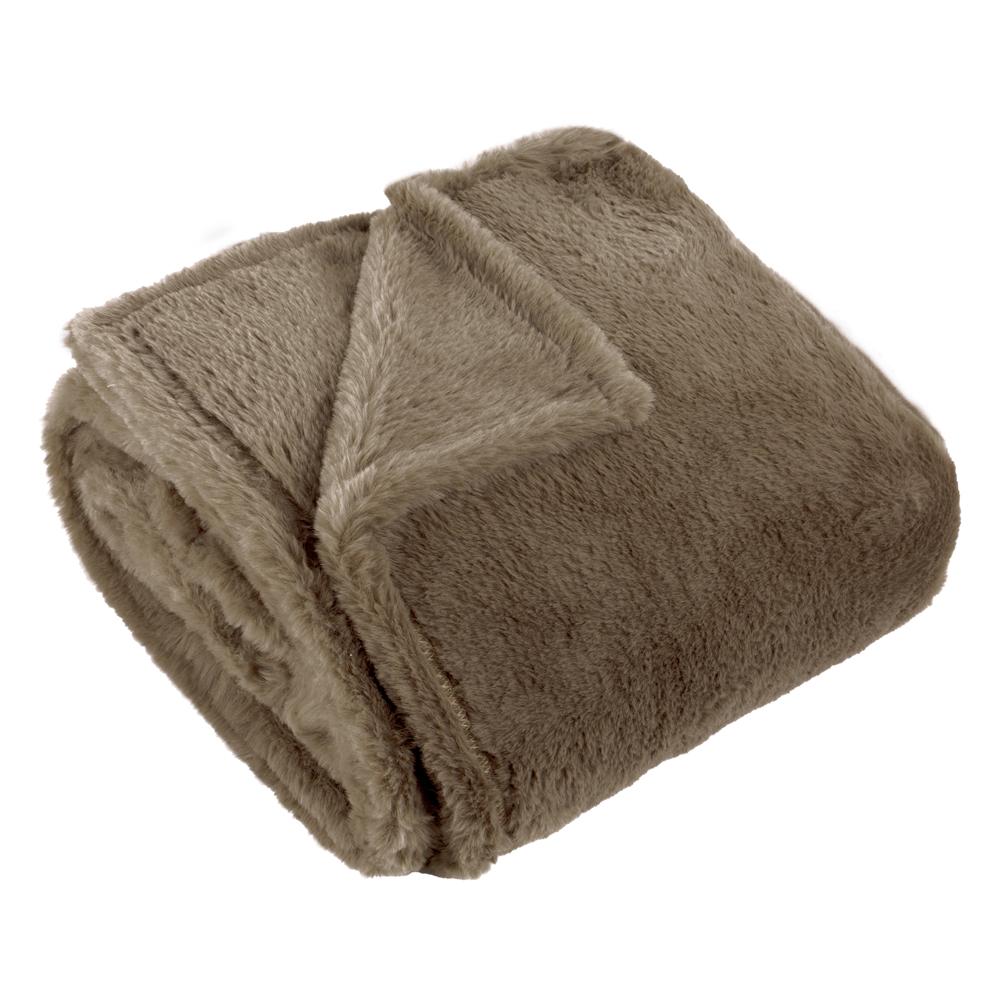 Mocha - Close up - Furn Kallu Faux Fur Double Sided Throw